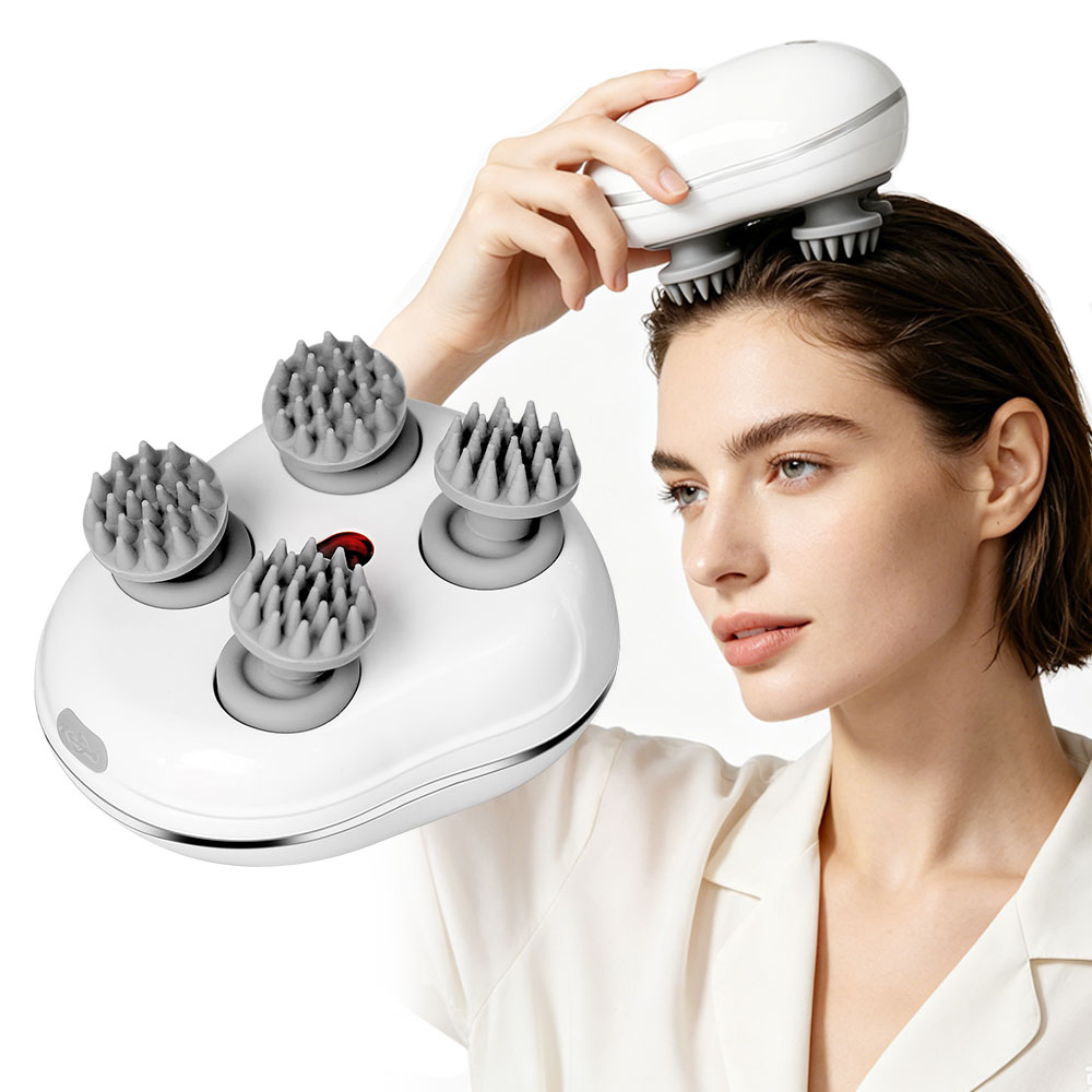 Power Tools Red - Head Scalp Massager with 4 Kneading