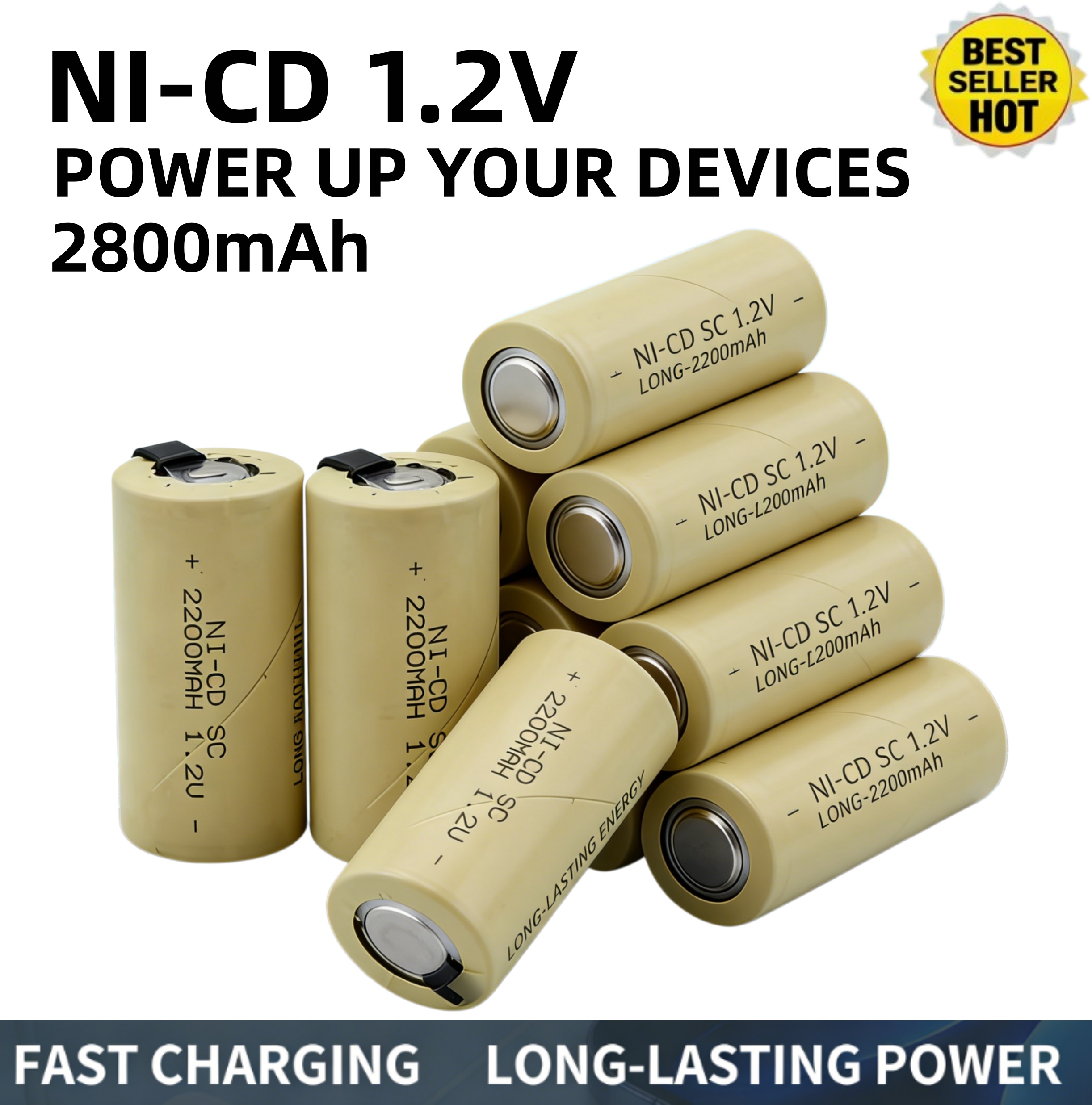 Power Tools Ltd - 2800mAh 1.2V Ni-Cd Rechargeable Battery, Compatible
