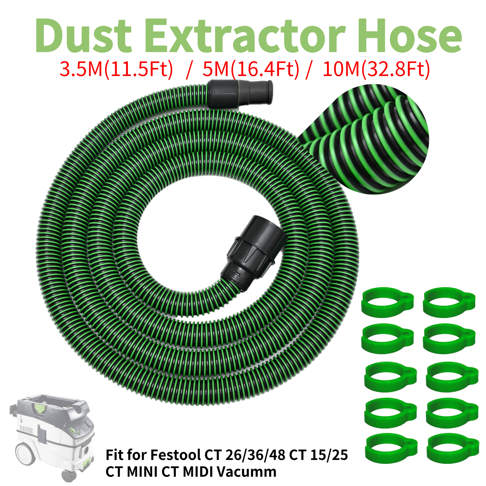 Power Tools Sander - Dust Extractor Hose D27/32x3.5M For Festool