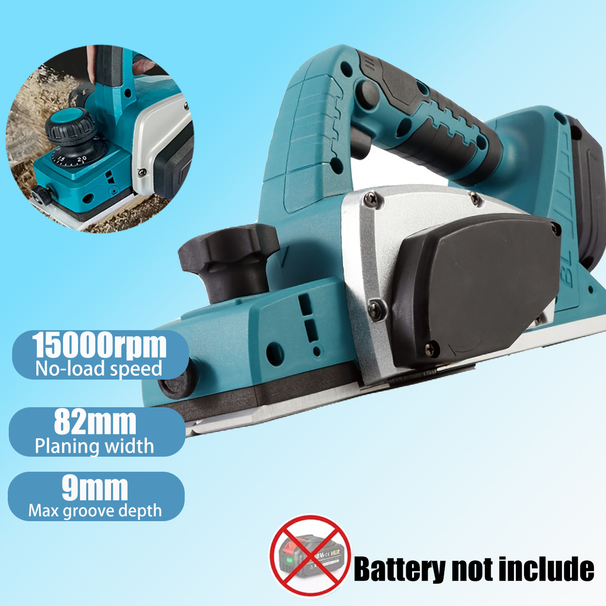 Planer Handheld Electric - Brushless Cordless Electric Wood Planer, Rechargeable