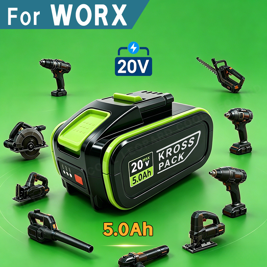 Power Tools Ltd - 20V 5.0Ah Lithium Battery For Worx