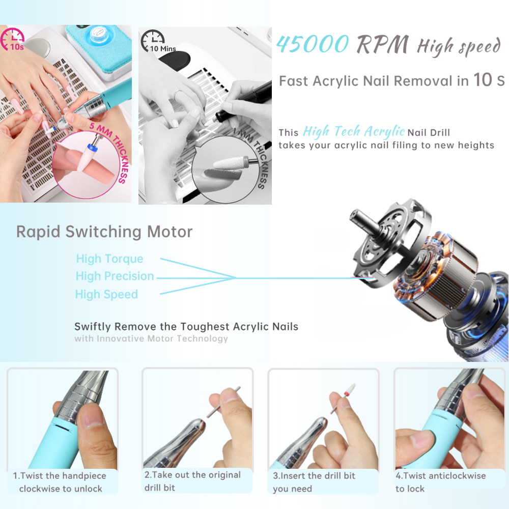 45000 RPM Nail Drill Machine S – Power Tools Sander recenzja i cena
