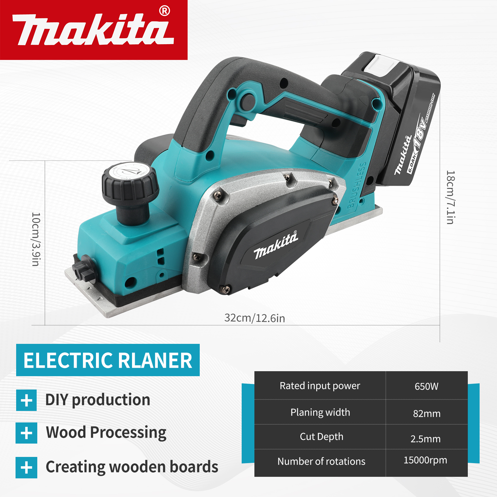 Makita 18V Brushless Cordless  – Planer Handheld Electric recenzja i cena