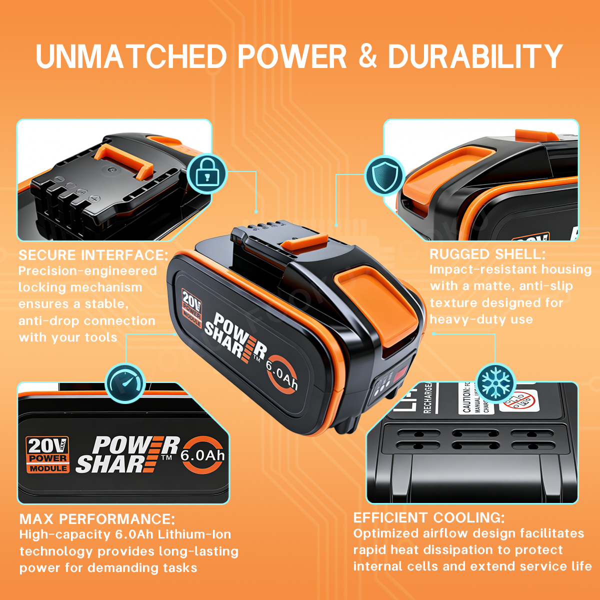 For Worx 20V 6.0Ah Lithium Bat – Power Tools Ltd recenzja i cena